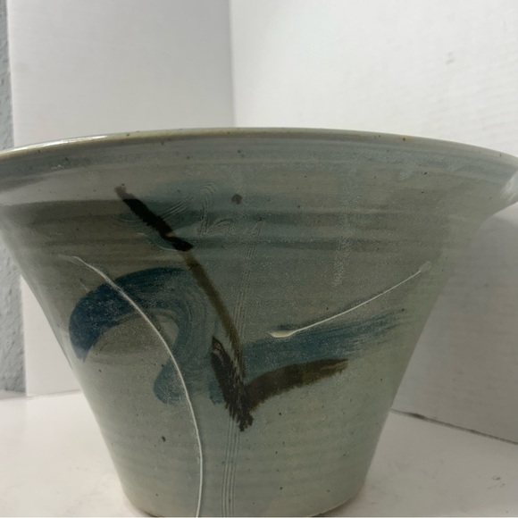 Studio Art Pottery Large Ceramic Serving Centerpiece Bowl Handles Speckled Deep - Picture 4 of 6